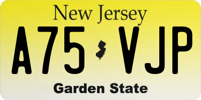 NJ license plate A75VJP
