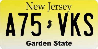 NJ license plate A75VKS