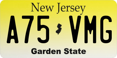 NJ license plate A75VMG