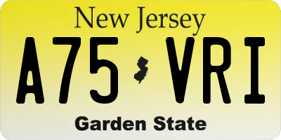 NJ license plate A75VRI