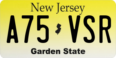 NJ license plate A75VSR
