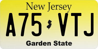 NJ license plate A75VTJ