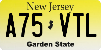 NJ license plate A75VTL