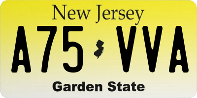 NJ license plate A75VVA