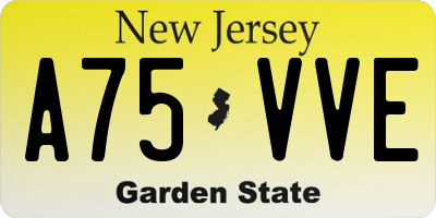 NJ license plate A75VVE
