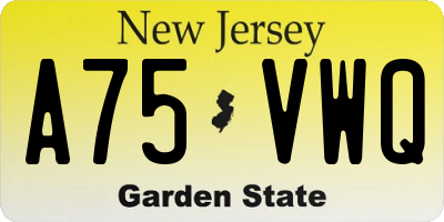 NJ license plate A75VWQ