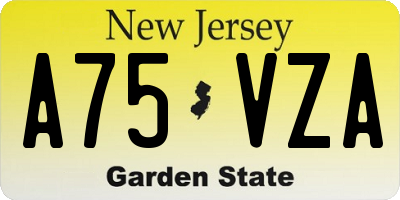 NJ license plate A75VZA