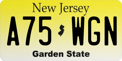 NJ license plate A75WGN
