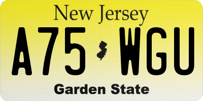 NJ license plate A75WGU