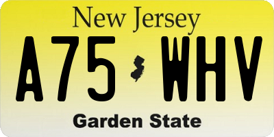 NJ license plate A75WHV
