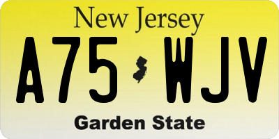 NJ license plate A75WJV