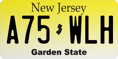 NJ license plate A75WLH