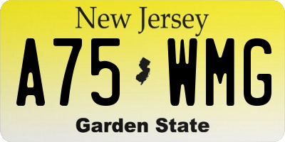 NJ license plate A75WMG