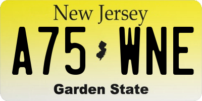 NJ license plate A75WNE