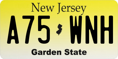 NJ license plate A75WNH