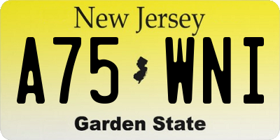 NJ license plate A75WNI