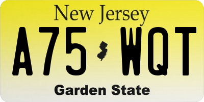 NJ license plate A75WQT