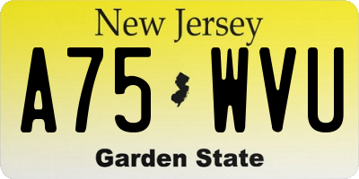 NJ license plate A75WVU