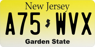NJ license plate A75WVX