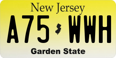 NJ license plate A75WWH