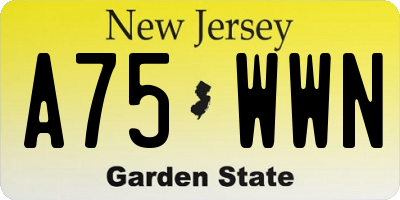 NJ license plate A75WWN