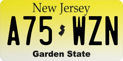 NJ license plate A75WZN