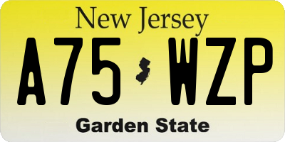 NJ license plate A75WZP