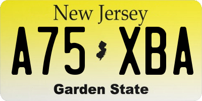 NJ license plate A75XBA