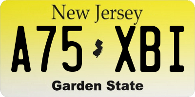 NJ license plate A75XBI