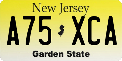 NJ license plate A75XCA