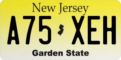 NJ license plate A75XEH