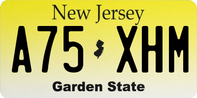 NJ license plate A75XHM