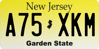 NJ license plate A75XKM