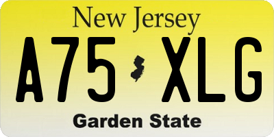 NJ license plate A75XLG