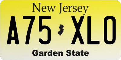 NJ license plate A75XLO