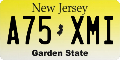 NJ license plate A75XMI