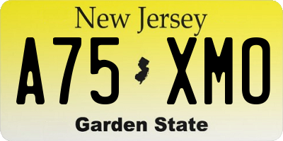 NJ license plate A75XMO