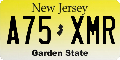 NJ license plate A75XMR