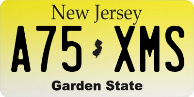 NJ license plate A75XMS