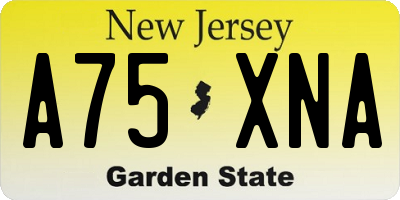 NJ license plate A75XNA
