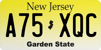 NJ license plate A75XQC