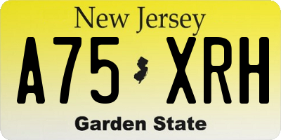 NJ license plate A75XRH