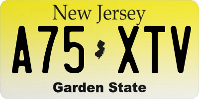 NJ license plate A75XTV