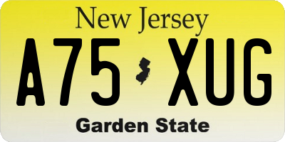 NJ license plate A75XUG