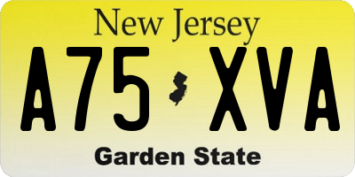 NJ license plate A75XVA