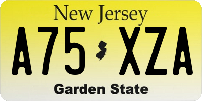 NJ license plate A75XZA