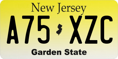 NJ license plate A75XZC