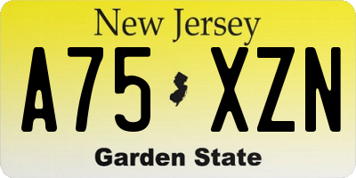 NJ license plate A75XZN