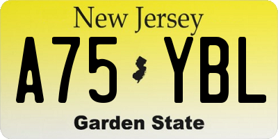 NJ license plate A75YBL