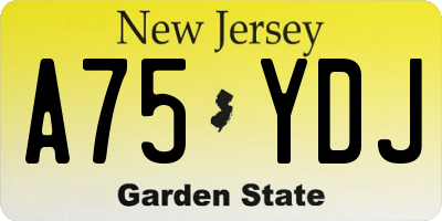NJ license plate A75YDJ